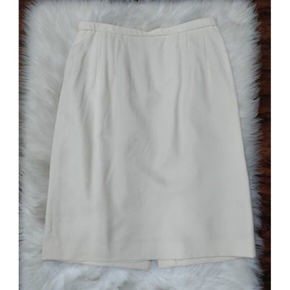 NWT Pendleton 100% Wool Pleated Front Pencil Skirt White Women's Petite Size 12 - Picture 2 of 13